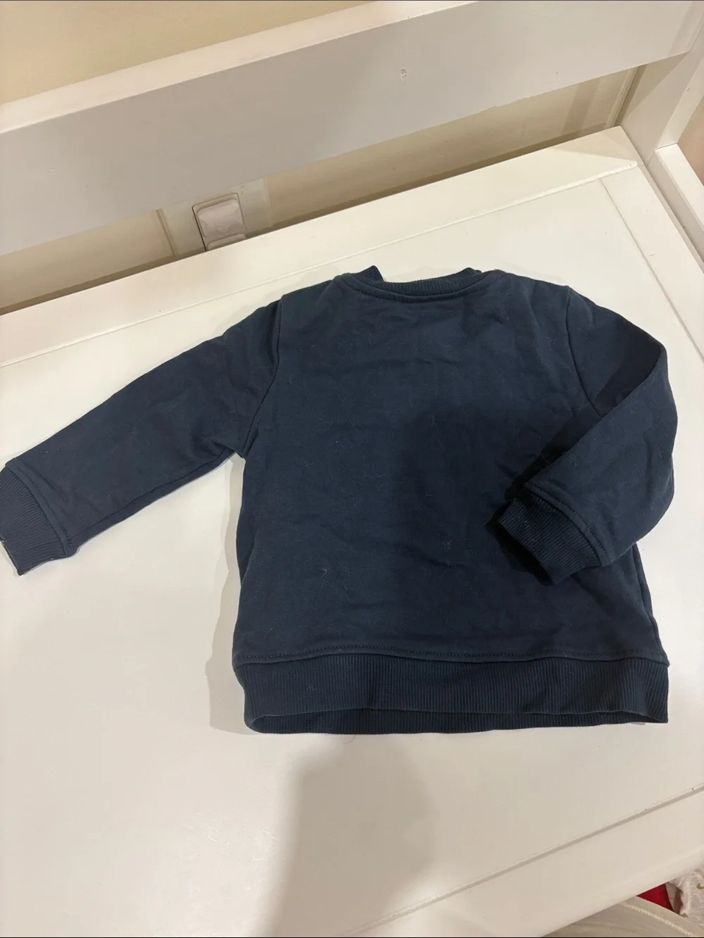 Max Studio Navy Sweatshirt with Mint Elephant Graphic